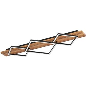 Eglo Boyal Led-plafondlamp, 3 lichtpunten, woonkamerlamp van rustiek hout en zwart metaal, FSC-gecertificeerd, warmwit, 101 cm Eglo Boyal Led-plafondlamp, 3 lichtpunten, woonkamerlamp van rustiek hout en zwart metaal, FSC-gecertificeerd, warmwit, 101 cm