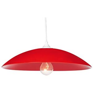 LUSSIOL Mondo Colors hanglamp glas 75 W rood Ø 37 x H 12 cm LUSSIOL Mondo Colors hanglamp glas 75 W rood Ø 37 x H 12 cm