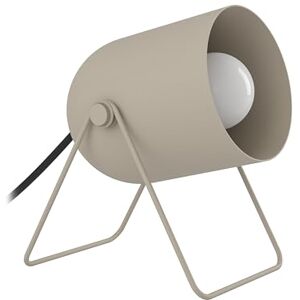 Eglo Tilston Tafellamp, bedlampje met draaibare spot, kamerdecoratie, kleine van staal in zandkleuren, E14-fitting, L 12,5 cm Eglo Tilston Tafellamp, bedlampje met draaibare spot, kamerdecoratie, kleine van staal in zandkleuren, E14-fitting, L 12,5 cm