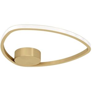 Eglo Moschella Led-plafondlamp, plafondlamp met dipschakelaar, lamp plafond, woonkamer, kantoor, metaal in geborsteld messing, kunststof in wit, warmwit, koudwit Eglo Moschella Led-plafondlamp, plafondlamp met dipschakelaar, lamp plafond, woonkamer, kantoor, metaal in geborsteld messing, kunststof in wit, warmwit, koudwit