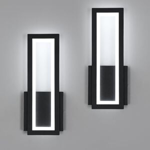 Osairous Comely Binnenwandlamp LED, 2 Stuks 16W 1800LM Moderne Acryl Zwarte Wandlamp, LED Armaturen Wit Licht 6500K voor Slaapkamer, Woonkamer, Gang, Trap, 32CM Osairous Comely Binnenwandlamp LED, 2 Stuks 16W 1800LM Moderne Acryl Zwarte Wandlamp, LED Armaturen Wit Licht 6500K voor Slaapkamer, Woonkamer, Gang, Trap, 32CM