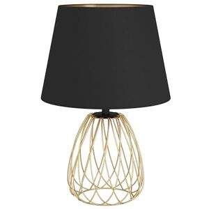 Eglo Jazminia Tafellamp, 45 cm hoog, vintage tafellamp in zwart en messing met stoffen kap, retro lamp van metaal, E27-fitting, geschikt voor led en met kabelschakelaar Eglo Jazminia Tafellamp, 45 cm hoog, vintage tafellamp in zwart en messing met stoffen kap, retro lamp van metaal, E27-fitting, geschikt voor led en met kabelschakelaar