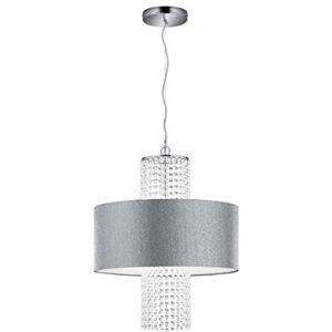 Reality Leuchten Hanglamp King R30483089, kap zilverkleurig, behang acryl helder, excl. 3x E27 Reality Leuchten Hanglamp King R30483089, kap zilverkleurig, behang acryl helder, excl. 3x E27