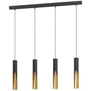 Eglo LED hanglamp Barbotto, pendellamp boven eettafel met indirect licht, 4-lichts eettafellamp van metaal in zwart en goud, lamp hangend voor eetkamer, incl. GU10 lichtbron, warmwit Eglo LED hanglamp Barbotto, pendellamp boven eettafel met indirect licht, 4-lichts eettafellamp van metaal in zwart en goud, lamp hangend voor eetkamer, incl. GU10 lichtbron, warmwit
