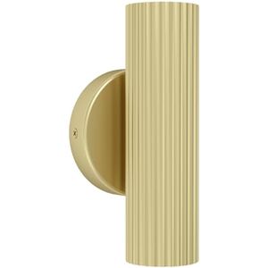 Eglo Portillo Wandlamp voor binnen, woonkamerlamp met licht omhoog en omlaag, wandspot van metaal in mat messing, GU10-fitting Eglo Portillo Wandlamp voor binnen, woonkamerlamp met licht omhoog en omlaag, wandspot van metaal in mat messing, GU10-fitting