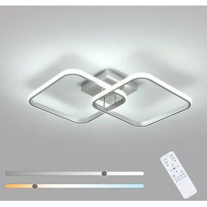 Toolight Comely 50W 5625LM Dimbare LED Plafonnier, 64cm Plafondlamp met Afstandsbediening 3000K-6500K, Modern Vierkant Acryl Woonkamerplafondlamp voor Slaapkamer Badkamer Woonkamer Keuken, Zilverkleurig Toolight Comely 50W 5625LM Dimbare LED Plafonnier, 64cm Plafondlamp met Afstandsbediening 3000K-6500K, Modern Vierkant Acryl Woonkamerplafondlamp voor Slaapkamer Badkamer Woonkamer Keuken, Zilverkleurig