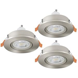 Eglo Barranco Set van 3 led-inbouwspots, plafondspots, draaibaar, van kunststof in zilver, neutraal wit, incl. GU10-lamp Eglo Barranco Set van 3 led-inbouwspots, plafondspots, draaibaar, van kunststof in zilver, neutraal wit, incl. GU10-lamp
