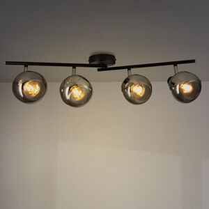 M Ledme Plafondlamp serie Glass 4 spots, led-binnenspot voor plafond E14 gloeilampen, led-plafondlamp voor binnen met zwarte afwerking (lamp niet inbegrepen). M Ledme Plafondlamp serie Glass 4 spots, led-binnenspot voor plafond E14 gloeilampen, led-plafondlamp voor binnen met zwarte afwerking (lamp niet inbegrepen).