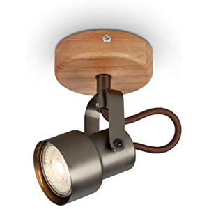 Briloner Leuchten Spotlamp, wandspot, wandlamp retro, vintage, spot draai- en zwenkbaar, 1x GU10, 5 Watt, 460 lumen, 3000 Kelvin, metaalhout, antiek grijs, 90x100x127mm (DxLxH) Briloner Leuchten Spotlamp, wandspot, wandlamp retro, vintage, spot draai- en zwenkbaar, 1x GU10, 5 Watt, 460 lumen, 3000 Kelvin, metaalhout, antiek grijs, 90x100x127mm (DxLxH)