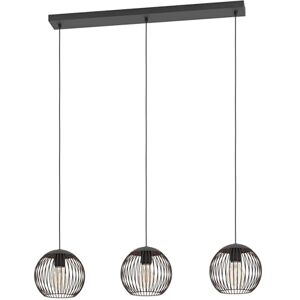 Eglo Almanzora Hanglamp, 3-lichts hanglamp, eettafel, hanglamp van metaal in zwart en koper, eetkamerlamp hangend, E27-fitting, 90 cm Eglo Almanzora Hanglamp, 3-lichts hanglamp, eettafel, hanglamp van metaal in zwart en koper, eetkamerlamp hangend, E27-fitting, 90 cm