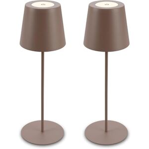 Briloner Set van 2 led-tafellampen, draadloos met touch, dimbaar in niveaus, in hoogte verstelbaar, bedlampje, leeslamp, campinglamp, tafellamp, acculamp, outdoor, 12 x 36 cm, ombrazand Briloner Set van 2 led-tafellampen, draadloos met touch, dimbaar in niveaus, in hoogte verstelbaar, bedlampje, leeslamp, campinglamp, tafellamp, acculamp, outdoor, 12 x 36 cm, ombrazand