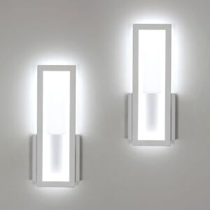 Osairous Comely Binnen LED Wandlamp, 2 Stuks 16W 1800LM Moderne Acryl Witte Wandlamp, LED Armaturen Wit Licht 6500K voor Slaapkamer, Woonkamer, Gang, Trap, 32CM Osairous Comely Binnen LED Wandlamp, 2 Stuks 16W 1800LM Moderne Acryl Witte Wandlamp, LED Armaturen Wit Licht 6500K voor Slaapkamer, Woonkamer, Gang, Trap, 32CM