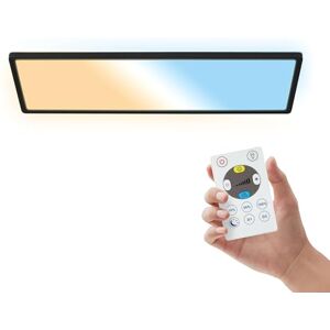 B.K.Licht LED Paneel plat met afstandsbediening, dimbaar, indirecte verlichting, CCT van warmwit tot daglichtwit, IP44 spatwaterdicht, plafondlamp, badkamerlamp, lampen plafond, 58x20x3 cm, zwart B.K.Licht LED Paneel plat met afstandsbediening, dimbaar, indirecte verlichting, CCT van warmwit tot daglichtwit, IP44 spatwaterdicht, plafondlamp, badkamerlamp, lampen plafond, 58x20x3 cm, zwart