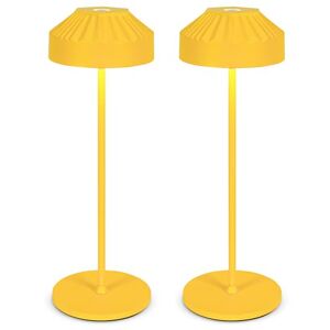 LuminexDesigns Set van 2 gele dimbare tafellampen met accu, decoratief en functioneel voor leesruimte of eettafel LuminexDesigns Set van 2 gele dimbare tafellampen met accu, decoratief en functioneel voor leesruimte of eettafel