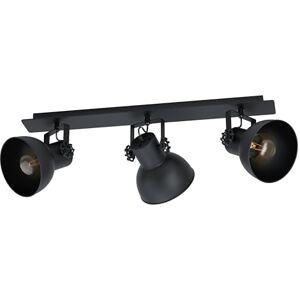 Eglo Plafondlamp Barnstaple 1, 3 lichtpunten, vintage, industrieel, retro, plafondspot van staal, woonkamerlamp in zwart, keukenlamp, spots met E27-fitting Eglo Plafondlamp Barnstaple 1, 3 lichtpunten, vintage, industrieel, retro, plafondspot van staal, woonkamerlamp in zwart, keukenlamp, spots met E27-fitting