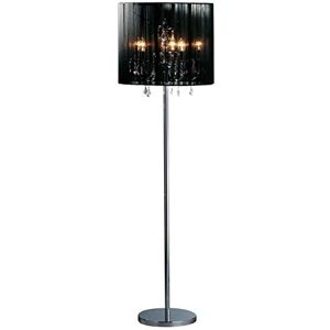 Premier Housewares Staande lamp met kaarsenhouder en lampenkap van stof, zwart Premier Housewares Staande lamp met kaarsenhouder en lampenkap van stof, zwart