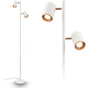 Briloner Staande lamp met snoerschakelaar, draaibare spots, 2x GU10 fitting, leeslamp, woonkamerlamp, slaapkamer decoratie, uplighter, vloerlamp, 22x159,5cm, lichtgrijs-koffie Briloner Staande lamp met snoerschakelaar, draaibare spots, 2x GU10 fitting, leeslamp, woonkamerlamp, slaapkamer decoratie, uplighter, vloerlamp, 22x159,5cm, lichtgrijs-koffie