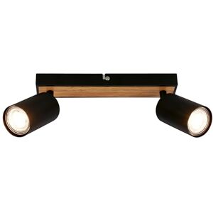 Briloner Zwart en Hout Verstelbare Plafondspot - Lamp Briloner Zwart en Hout Verstelbare Plafondspot - Lamp