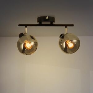 M Ledme Plafondlamp serie Glass 2 spots, led-binnenspot voor plafond E14 gloeilampen, led-plafondlamp voor binnen met zwarte afwerking (lamp niet inbegrepen). M Ledme Plafondlamp serie Glass 2 spots, led-binnenspot voor plafond E14 gloeilampen, led-plafondlamp voor binnen met zwarte afwerking (lamp niet inbegrepen).