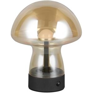 RL LIVE YOUR LIGHT Reality Leuchten LED batterij tafellamp Dooley R54981113, metaal zwart mat, glas amberkleurig, incl. 1,5 Watt LED, 4-voudige touch RL LIVE YOUR LIGHT Reality Leuchten LED batterij tafellamp Dooley R54981113, metaal zwart mat, glas amberkleurig, incl. 1,5 Watt LED, 4-voudige touch