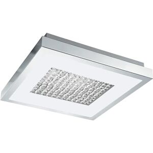 Eglo Pescate Led-plafondlamp, 1 lichtpunt, dimbaar, woonkamerlamp, modern, elegant, keukenlamp van staal en glas met kristallen, chroom, wit, helder Eglo Pescate Led-plafondlamp, 1 lichtpunt, dimbaar, woonkamerlamp, modern, elegant, keukenlamp van staal en glas met kristallen, chroom, wit, helder