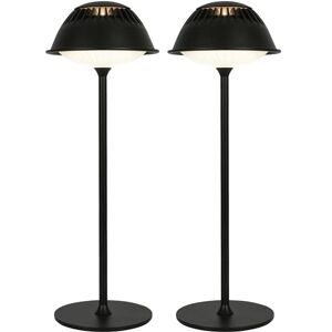 LuminexDesigns Set van 2 zwarte retro tafellampen, industrieel design, batterijlicht voor woonkamer of plank LuminexDesigns Set van 2 zwarte retro tafellampen, industrieel design, batterijlicht voor woonkamer of plank