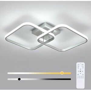 Osairous 50W 5625LM Dimbare LED Plafondlamp, LED Plafondlamp met Afstandsbediening, 3000K-6500K, Zilverkleurige Moderne Woonkamer Kroonluchter voor Keuken Slaapkamer, 64CM Osairous 50W 5625LM Dimbare LED Plafondlamp, LED Plafondlamp met Afstandsbediening, 3000K-6500K, Zilverkleurige Moderne Woonkamer Kroonluchter voor Keuken Slaapkamer, 64CM