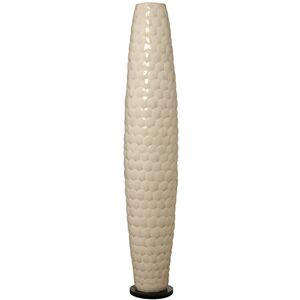DRW Vloerlamp van vezelschelpen en parelmoer in wit, 24 x 148 cm DRW Vloerlamp van vezelschelpen en parelmoer in wit, 24 x 148 cm