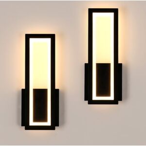 Osairous Comely Binnen LED Wandlamp, 2 Stuks 16W 1800LM Moderne Acryl Zwarte Wandlamp, LED Armaturen 3000K Warm Wit voor Slaapkamer, Woonkamer, Gang, Trap, 32CM Osairous Comely Binnen LED Wandlamp, 2 Stuks 16W 1800LM Moderne Acryl Zwarte Wandlamp, LED Armaturen 3000K Warm Wit voor Slaapkamer, Woonkamer, Gang, Trap, 32CM