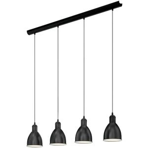 Eglo pendellamp PRIDDY, 4 lichtbronnen, Vintage pendelarmatuur met industrieel ontwerp, retro hanglamp van staal, kleur: zwart, wit, fitting: E27 Eglo pendellamp PRIDDY, 4 lichtbronnen, Vintage pendelarmatuur met industrieel ontwerp, retro hanglamp van staal, kleur: zwart, wit, fitting: E27