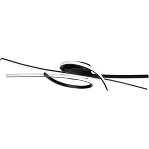 Fischer & Honsel Plafondlamp, Biba zwart mat/wit L: 100 cm, B: 44 cm, A: 10 cm met afstandsbediening traploos dimbaar kleurtemperatuur traploos instelbaar 1x LED 34W 2700/6500 K 4300 lm Fischer & Honsel Plafondlamp, Biba zwart mat/wit L: 100 cm, B: 44 cm, A: 10 cm met afstandsbediening traploos dimbaar kleurtemperatuur traploos instelbaar 1x LED 34W 2700/6500 K 4300 lm