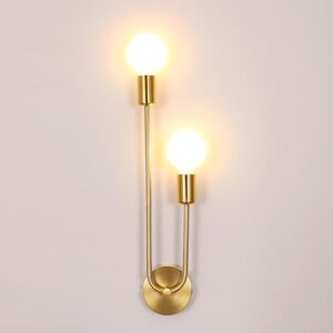 Comely Mooie Gouden Interieur Wandlamp, 2 Lichten E27 Vintage Interieur Wandlamp, Retro IJzeren Wandlamp voor Hal Slaapkamer, Trap, Hal Entree Comely Mooie Gouden Interieur Wandlamp, 2 Lichten E27 Vintage Interieur Wandlamp, Retro IJzeren Wandlamp voor Hal Slaapkamer, Trap, Hal Entree