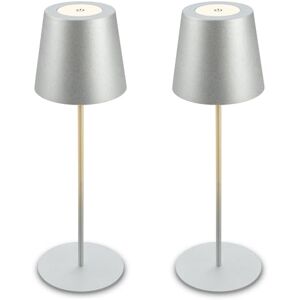 Briloner Set van 2 led-tafellampen, draadloos met touch, dimbaar in niveaus, in hoogte verstelbaar, bedlampje, leeslamp, campinglamp, tafellamp, acculamp, outdoor, 12 x 36 cm, mat chroom Briloner Set van 2 led-tafellampen, draadloos met touch, dimbaar in niveaus, in hoogte verstelbaar, bedlampje, leeslamp, campinglamp, tafellamp, acculamp, outdoor, 12 x 36 cm, mat chroom