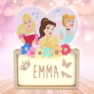 WONDEE Disney Prinsessenlamp voor meisjes, personaliseerbaar, met naam, nachtlampje voor kinderen, van prinsessen, Aurora Bella, doornroosje, bel en cerenentola, cadeau voor pasgeborenen en doop voor WONDEE Disney Prinsessenlamp voor meisjes, personaliseerbaar, met naam, nachtlampje voor kinderen, van prinsessen, Aurora Bella, doornroosje, bel en cerenentola, cadeau voor pasgeborenen en doop voor