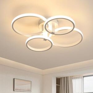 DELIPOP Moderne LED Plafondlamp, 48W 5400LM Plafondlamp, Ronde Acryl Ring Licht Inrichting, Witte Kroonluchter voor Keuken, Woonkamer, Slaapkamer, Kantoor, Warm Wit Licht 3000K DELIPOP Moderne LED Plafondlamp, 48W 5400LM Plafondlamp, Ronde Acryl Ring Licht Inrichting, Witte Kroonluchter voor Keuken, Woonkamer, Slaapkamer, Kantoor, Warm Wit Licht 3000K