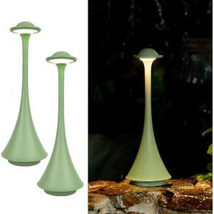 LuminexDesigns Set van 2 minimalistische tafellampen in groen, draagbaar en oplaadbaar, voor woonkamer of leeshoek LuminexDesigns Set van 2 minimalistische tafellampen in groen, draagbaar en oplaadbaar, voor woonkamer of leeshoek