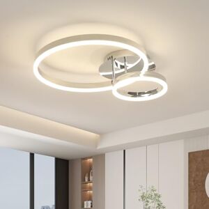 Osairous LED-plafondlamp, 42W 4725LM Moderne plafondlamp, LED-plafondlamp van acryl voor slaapkamer, woonkamer, neutraal licht 4500K, chroom, 50 cm Osairous LED-plafondlamp, 42W 4725LM Moderne plafondlamp, LED-plafondlamp van acryl voor slaapkamer, woonkamer, neutraal licht 4500K, chroom, 50 cm