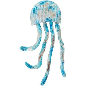 DRW Wandlamp van een ijzeren kwal in blauw, 12 x 3 x 24 cm DRW Wandlamp van een ijzeren kwal in blauw, 12 x 3 x 24 cm
