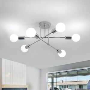 Comely Grappige vintage plafondlamp industrieel, 6 vlammen E27 retro woonkamerlamp modern chroom voor keuken woonkamer slaapkamer Comely Grappige vintage plafondlamp industrieel, 6 vlammen E27 retro woonkamerlamp modern chroom voor keuken woonkamer slaapkamer