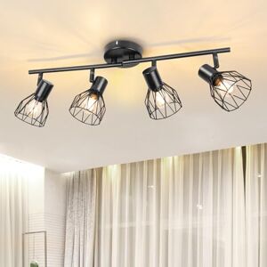 Dehobo E14 Plafondspot 2 Lampen, e14 led vintage Spot light 350 ° Draaibare plafondspot, Metalen LED plafondlamp zwart voor Binnen Hal Woonkamer Winkel Slaapkamer keuken Dehobo E14 Plafondspot 2 Lampen, e14 led vintage Spot light 350 ° Draaibare plafondspot, Metalen LED plafondlamp zwart voor Binnen Hal Woonkamer Winkel Slaapkamer keuken