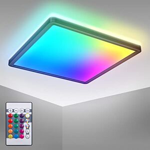 B.K.Licht I RGB LED plafondlamp I LED paneel ultra flat I kleurwissel I RGBW plafondlamp dimbaar I indirecte verlichting I afstandsbediening I Zwart B.K.Licht I RGB LED plafondlamp I LED paneel ultra flat I kleurwissel I RGBW plafondlamp dimbaar I indirecte verlichting I afstandsbediening I Zwart