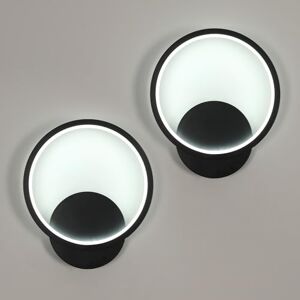 Osairous 2 Stuks Binnenwandlamp, 12W 1350LM Ronde Moderne LED Wandlamp, Aluminium Muurlampen Koel Wit Licht 6500K voor Slaapkamer Woonkamer Badkamer Trap, Zwart, Ø20cm Osairous 2 Stuks Binnenwandlamp, 12W 1350LM Ronde Moderne LED Wandlamp, Aluminium Muurlampen Koel Wit Licht 6500K voor Slaapkamer Woonkamer Badkamer Trap, Zwart, Ø20cm