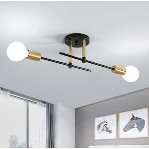 Comely Moderne Sputnik Kroonluchter, 2-Lichts E27 Industrieel Vintage Plafonnier, DIY Vorm Vintage Plafondlamp, Gouden IJzeren Plafondlamp voor Slaapkamer, Keuken, Eetkamer, Gang, Entree Comely Moderne Sputnik Kroonluchter, 2-Lichts E27 Industrieel Vintage Plafonnier, DIY Vorm Vintage Plafondlamp, Gouden IJzeren Plafondlamp voor Slaapkamer, Keuken, Eetkamer, Gang, Entree