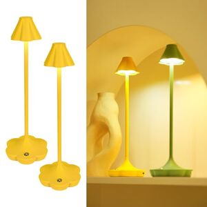 LuminexDesigns 2-Pack gele designer tafellampen met schaduw, USB-oplaadbaar, voor slaapkamer of raam LuminexDesigns 2-Pack gele designer tafellampen met schaduw, USB-oplaadbaar, voor slaapkamer of raam