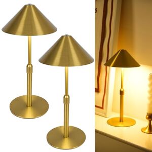 LuminexDesigns Set van 2 retro accu-tafellampen van messing, in hoogte verstelbaar, dimbaar, ideaal voor eettafel of bar LuminexDesigns Set van 2 retro accu-tafellampen van messing, in hoogte verstelbaar, dimbaar, ideaal voor eettafel of bar