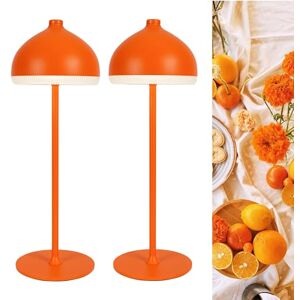 LuminexDesigns Set van 2 moderne tafellampen in oranje, dimbaar en draagbaar, ideaal voor slaapkamer of leesstoel LuminexDesigns Set van 2 moderne tafellampen in oranje, dimbaar en draagbaar, ideaal voor slaapkamer of leesstoel