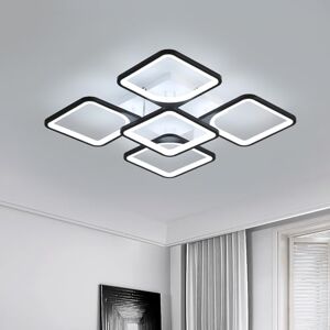 Comely LED Plafondlamp, 64W 5760LM Moderne LED Plafondlamp, Creatieve 5 Hoofden Zwarte Acryl Kroonluchter voor Slaapkamer, Woonkamer, Eetkamer en Keuken, Koel Wit 6500K Comely LED Plafondlamp, 64W 5760LM Moderne LED Plafondlamp, Creatieve 5 Hoofden Zwarte Acryl Kroonluchter voor Slaapkamer, Woonkamer, Eetkamer en Keuken, Koel Wit 6500K