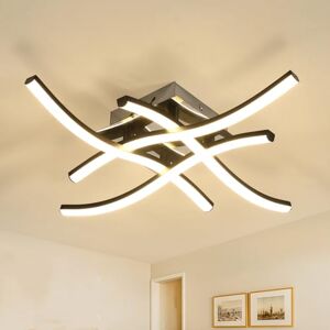 Comely LED Plafondlamp, Zwart 24W 2700LM Golven LED Plafondlamp Modern, Kroonluchter voor Slaapkamer Hal Keuken Woonkamer, Warm White 3000K Comely LED Plafondlamp, Zwart 24W 2700LM Golven LED Plafondlamp Modern, Kroonluchter voor Slaapkamer Hal Keuken Woonkamer, Warm White 3000K