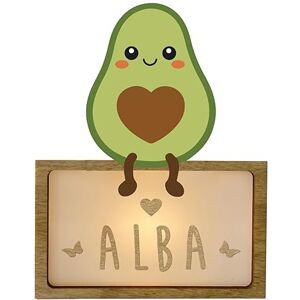 WONDEE Gepersonaliseerde lamp met naam, nachtlampje voor kinderen, avocado, cadeau voor pasgeborenen jongens en meisjes, doopcadeau voor meisjes en jongens, gepersonaliseerde cadeaus voor jongens en WONDEE Gepersonaliseerde lamp met naam, nachtlampje voor kinderen, avocado, cadeau voor pasgeborenen jongens en meisjes, doopcadeau voor meisjes en jongens, gepersonaliseerde cadeaus voor jongens en