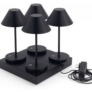 Lumisky Set van 4 draadloze tafellampen 4 x NAOMI LED warm wit H 15,5 cm met laadplaat Lumisky Set van 4 draadloze tafellampen 4 x NAOMI LED warm wit H 15,5 cm met laadplaat